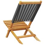 vidaXL Chaises de jardin pliantes lot de 6 noir bois d'acacia massif