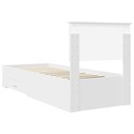 vidaXL Cadre de lit Blanc et Argent 75 x 190 cm Bois d'ingénierie