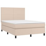 vidaXL Sommier à lattes de lit avec matelas Cappuccino 140x200 cm