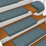 vidaXL Tapis d'escalier 30 pièces 65 x 21 x 4 cm Vert foncé Bord rectangulaire