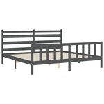 vidaXL Cadre de lit sans matelas gris 200x200 cm bois massif de pin