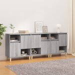 vidaXL Buffets 3 Pièces sonoma gris 60x35x70 cm bois d'ingénierie