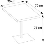 Table à manger seule QUADRATO - 4 personnes - Mélaminé chêne et noir - 70 x 75 x 70 cm