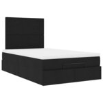 vidaXL Cadre de lit ottoman avec matelas noir 120x190 cm tissu