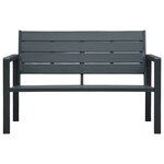 vidaXL Banc de jardin 120 cm PEHD Gris Aspect de bois
