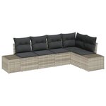 vidaXL Ensemble de canapé de jardin avec coussin 5 Pièces Gris clair
