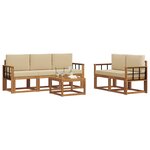 vidaXL Ensemble de canapés d'extérieur 6 pc Naturel et Beige