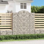 vidaXL Paniers à gabions arqués 7 Pièces 200x30x220/240 cm fer galvanisé