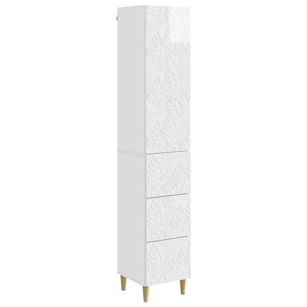 vidaXL Ensemble de Meubles 2 Pièces Blanc brillant 33 x 34 5 x 90 cm