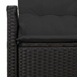 vidaXL Sofa de jardin 2 places avec rangement et coussins en poly rotin noir