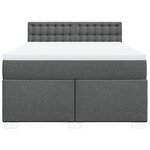 vidaXL Sommier à lattes de lit avec matelas Gris foncé 160x200cm Tissu