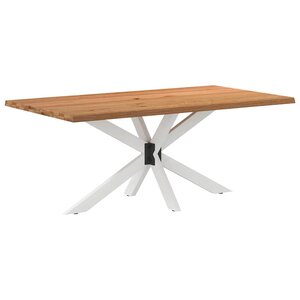vidaXL Table à manger marron clair bois de chêne massif rectangulaire