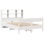 vidaXL Lit bibliothèque sans matelas blanc 160x200 cm bois pin massif