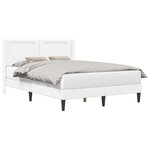 vidaXL Cadre de lit avec bandes LED Blanc 120 x 190 cm Simili cuir