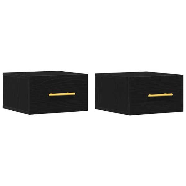 vidaXL Cabinet de chevet 2 Pièces Chêne noir 35 x 35 x 20 cm