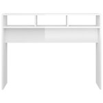 vidaXL Table console blanc brillant 105x30x80 cm bois d'ingénierie