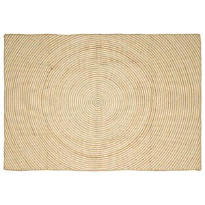 vidaXL Tapis Naturel et Blanc 160 x 230 cm Jute