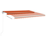 vidaXL Auvent rétractable automatique et poteaux 4x3m Orange et marron