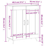 vidaXL Buffet blanc 69 5x34x90 cm bois d'ingénierie