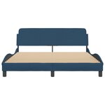 vidaXL Cadre de lit avec tête de lit sans matelas bleu 160x200cm tissu