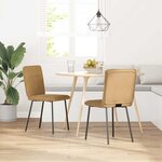 vidaXL Chaises à manger lot de 2 Marron Velours