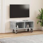vidaXL Meuble TV Gris béton 68 5 x 35 x 35 cm Bois d'ingénierie