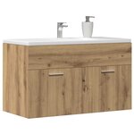 vidaXL Armoire lavabo de salle de bain chêne artisanal bois ingénierie