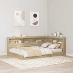 vidaXL Tête de lit de rangement Chêne Sonoma 120 cm Bois d'ingénierie