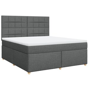 vidaXL Sommier à lattes de lit avec matelas Gris foncé 180x200cm Tissu