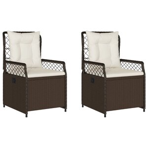 vidaXL Chaises inclinables de jardin lot de 2 marron résine tressée