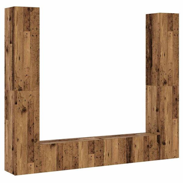 vidaXL Meubles TV muraux 6 Pièces vieux bois bois d'ingénierie