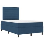 vidaXL Lit à ressort avec matelas et LED en bleu  120 x 200 cm en tissu