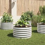 vidaXL Lit surélevé de jardin 80x80x44 cm Acier galvanisé Argenté