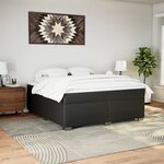 vidaXL Sommier à lattes de lit avec matelas Noir 180x200 cm Similicuir