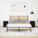 VidaXL Tables de chevet avec lumières LED 2 Pièces noir 38x34x50 cm