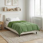 vidaXL Duvet d'hiver Matelassé Vert 140 x 220 cm Microfibre