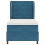 vidaXL Lit à ressorts avec matelas bleu foncé 90 x 190 cm en velours