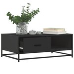 vidaXL Table basse noir 90x57x35 cm bois d'ingénierie et métal