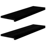 vidaXL Marches d'escalier 2 Pièces marron foncé 90x25x2 cm chêne massif