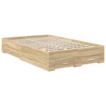 vidaXL Cadre de lit Chêne Sonoma 135 x 190 cm Bois d'ingénierie