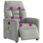 vidaXL Fauteuil inclinable de massage électrique gris clair