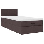 vidaXL Cadre de lit ottoman avec matelas marron foncé 90x190 cm tissu