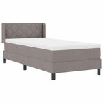 vidaXL Lit à ressorts avec tête de lit Taupe 200 x 90 cm tissu