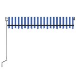 vidaXL Auvent automatique capteur de vent/LED 300x250 cm Bleu et blanc