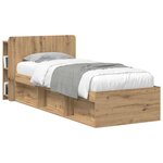 vidaXL Cabinet de Tête de Lit Chêne artisanal 80 cm Bois d'ingénierie