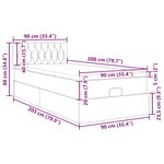 vidaXL Lit ottoman avec matelas crème 90x200 cm tissu