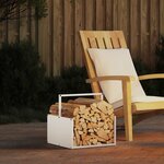 vidaXL Portant de bois chauffage blanc 40x40x40 cm