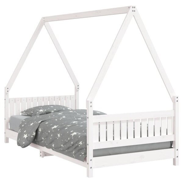 vidaXL Cadre de lit pour enfants blanc 90x190 cm bois de pin massif