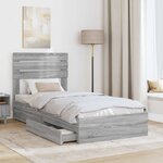 vidaXL Lit de Rangement Gris Sonoma 90 x 190 cm Bois d'ingénierie