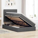 vidaXL Lit avec rangement et matelas Gris foncé 120 x 190 cm tissu